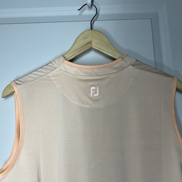 FJ FootJoy Peach Golf Tennis Sleeveless Tank Blouse Womens Large V Neck Athletic - Picture 11 of 12